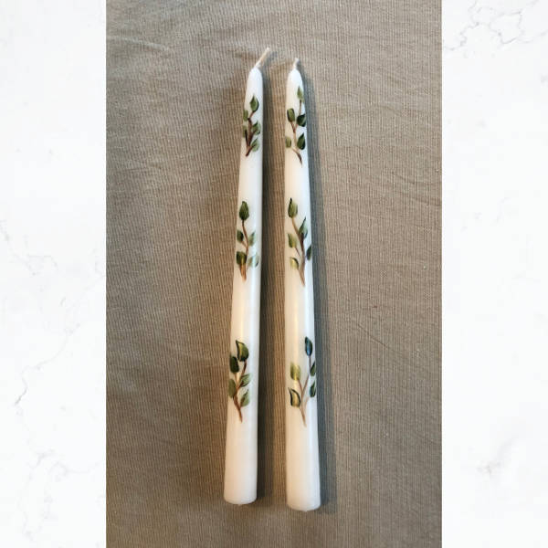 Floral Design Wax Taper Candles